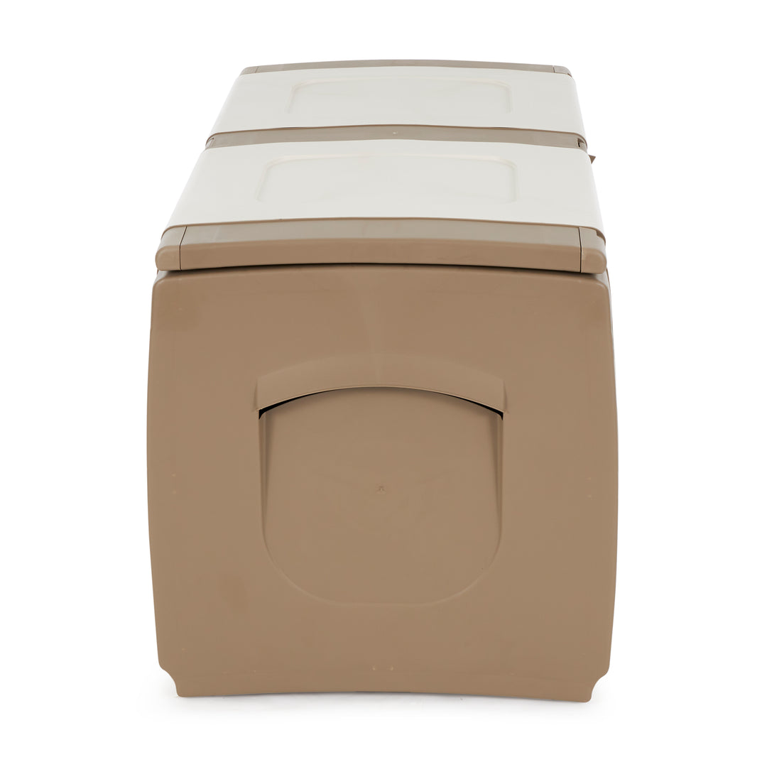 Homeplast Regular Outdoor Heavy Duty Plastic Storage Deck Box, Beige/White(Used)