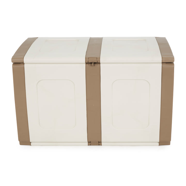 Homeplast Regular Outdoor Heavy Duty Plastic Storage Deck Box, Beige/White(Used)