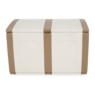 Homeplast Regular Outdoor Heavy Duty Plastic Storage Deck Box, Beige/White(Used) - VMInnovations