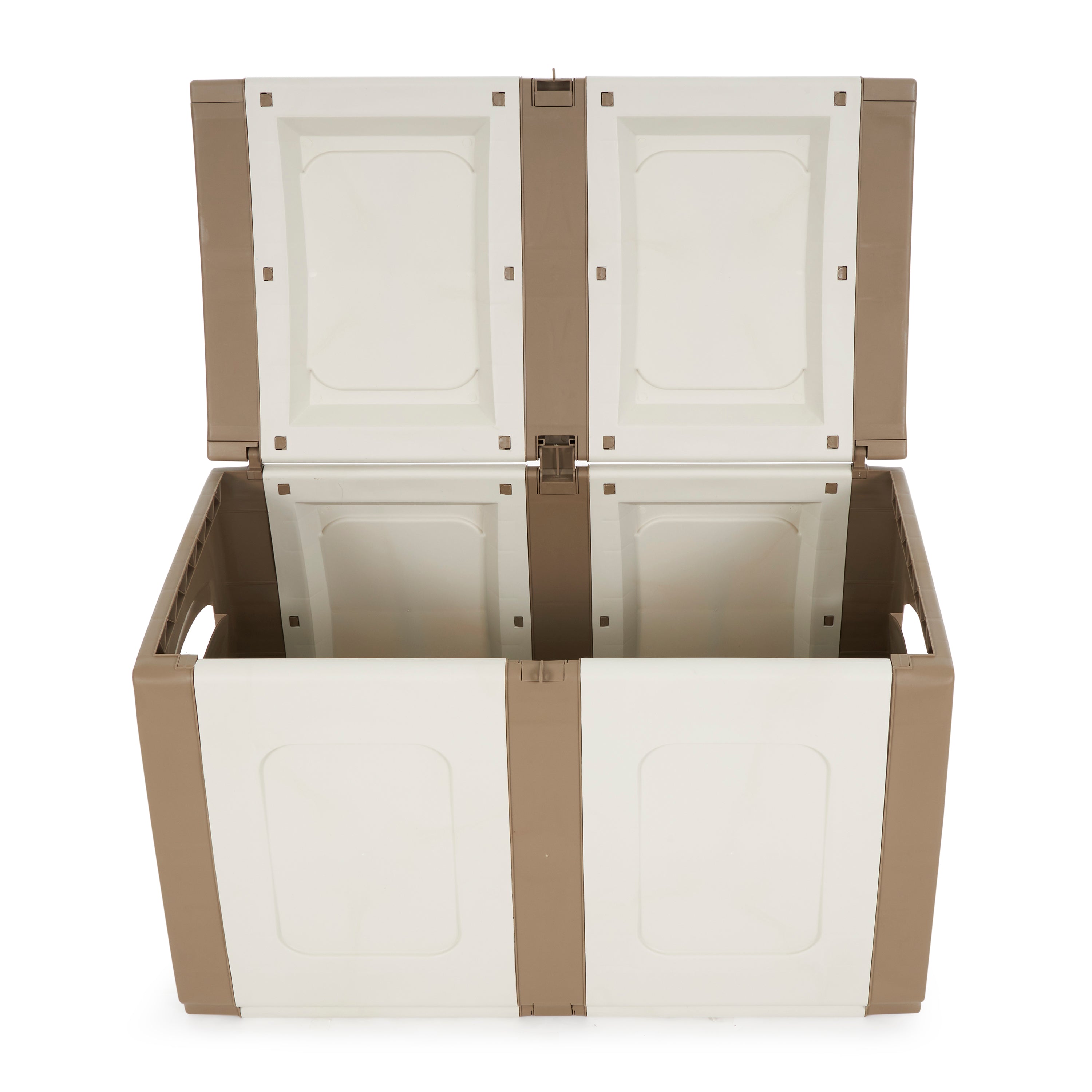 Homeplast Regular Outdoor Heavy Duty Plastic Storage Deck Box, Beige/White(Used) - VMInnovations