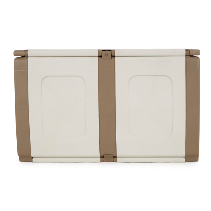 Homeplast Regular Outdoor Heavy Duty Plastic Storage Deck Box, Beige/White(Used)