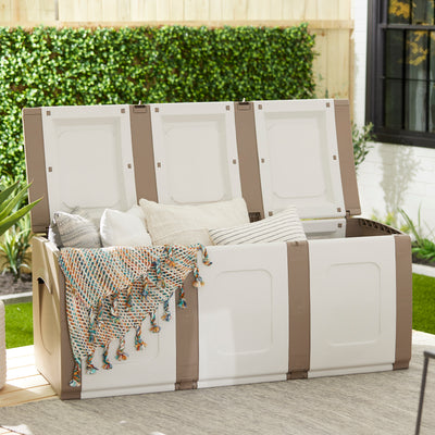 Homeplast Bold 79 Gallon Plastic Storage Trunk Resin Deck Box (Used) - VMInnovations