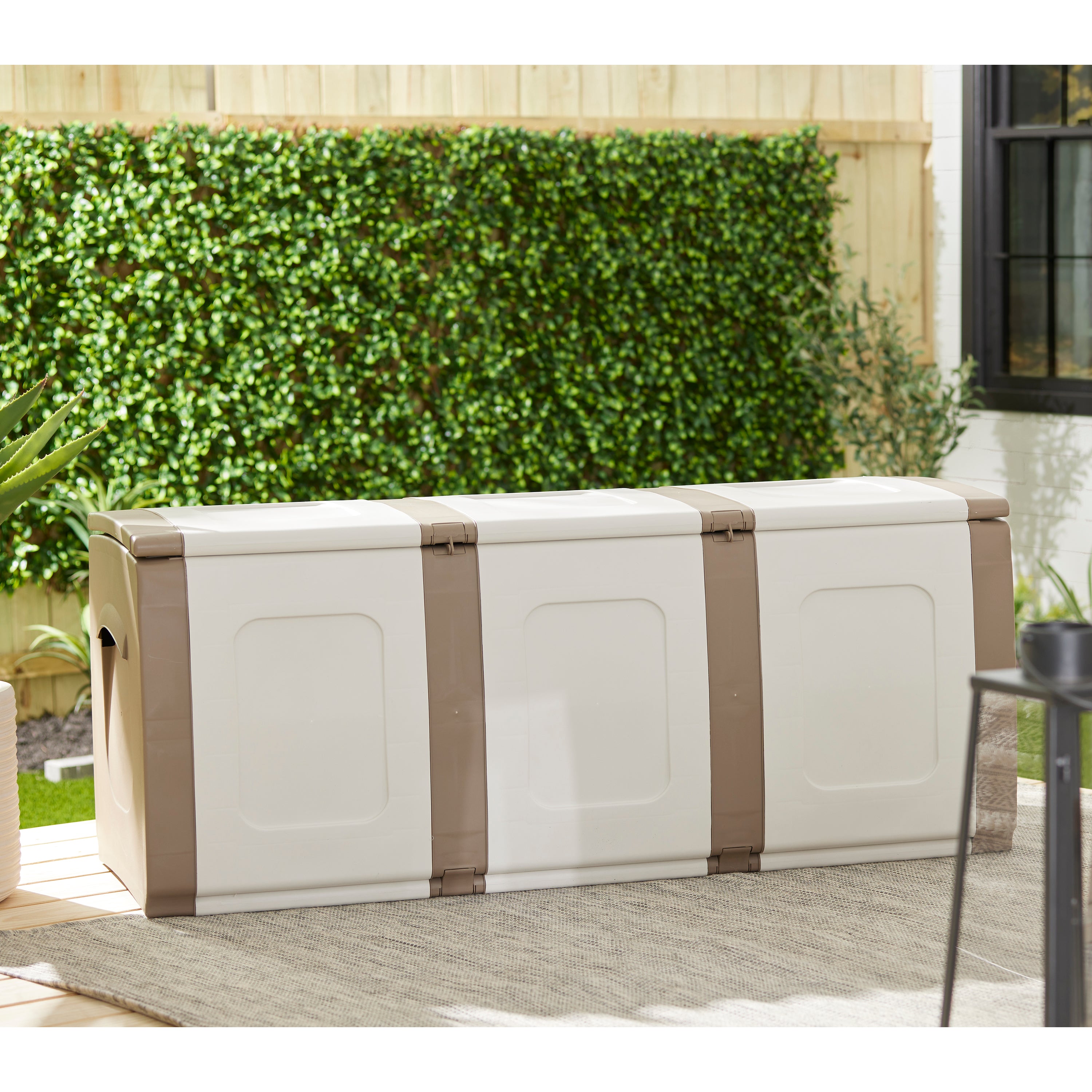 Homeplast Bold 79 Gallon Plastic Storage Trunk Resin Deck Box (Open Box) - VMInnovations