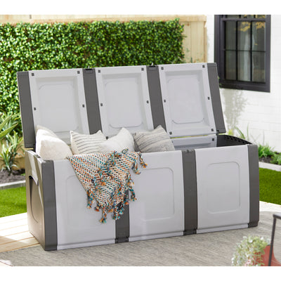 Homeplast Bold 79 Gallon Plastic Storage Trunk Resin Deck Box (Open Box) - VMInnovations