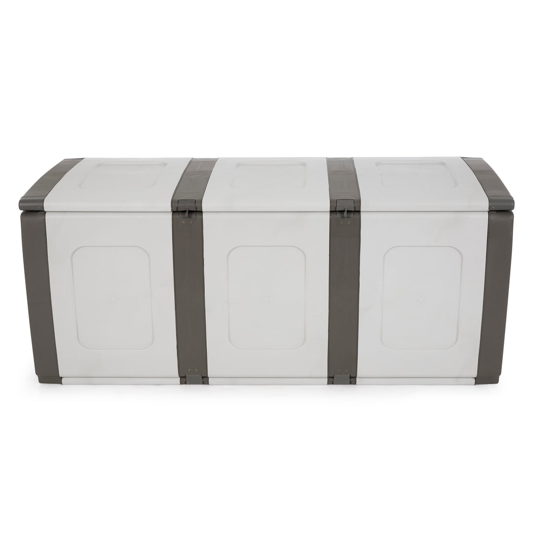 Homeplast Bold Plastic Storage Trunk Resin Deck Box for Patio Cushions, Gray/Anthracite