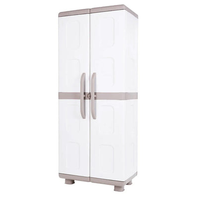 Electra Adjustable 4-Shelf Garage Storage Cabinet, Beige & White (Open Box)