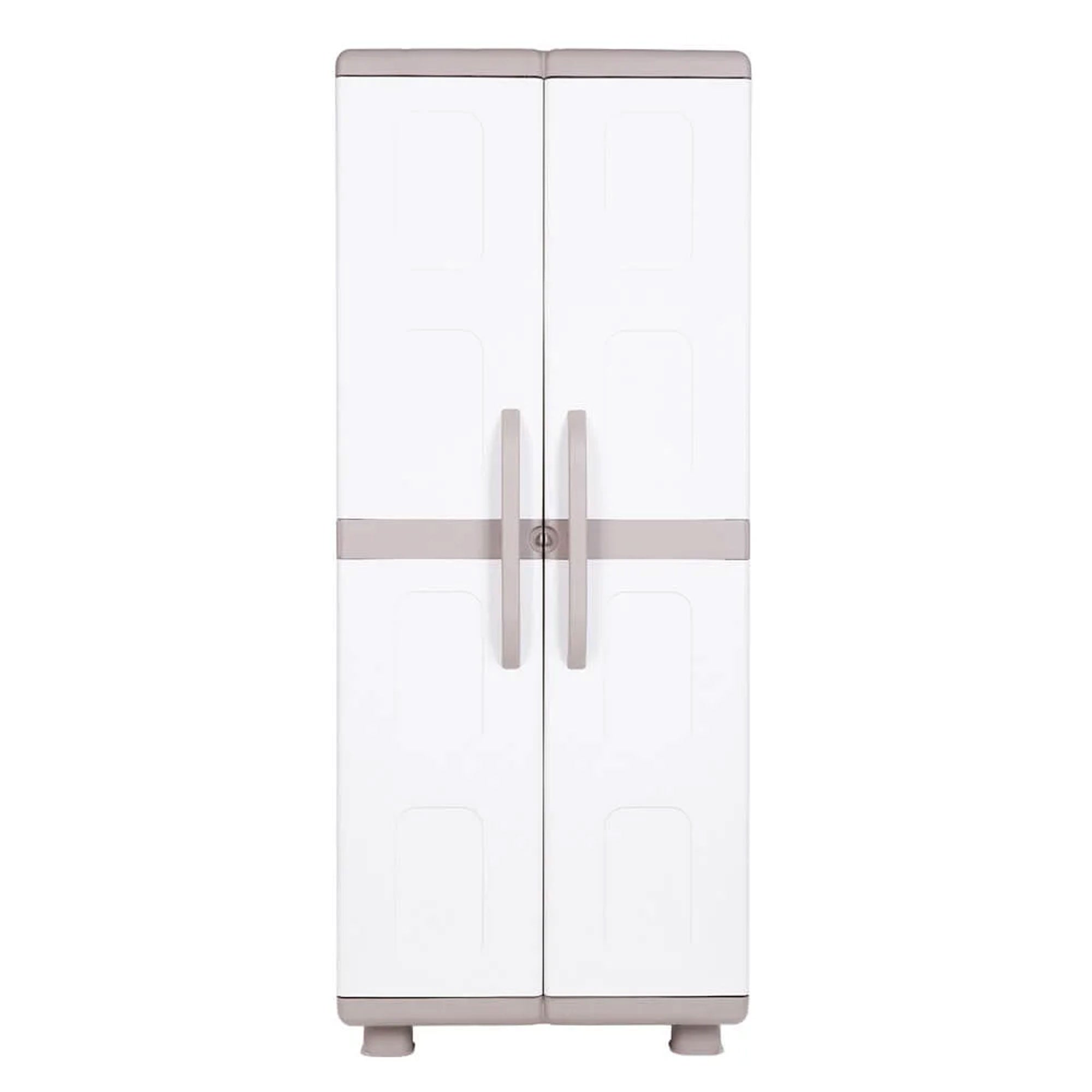 Electra Adjustable 4-Shelf Garage Storage Cabinet, Beige & White (Open Box)
