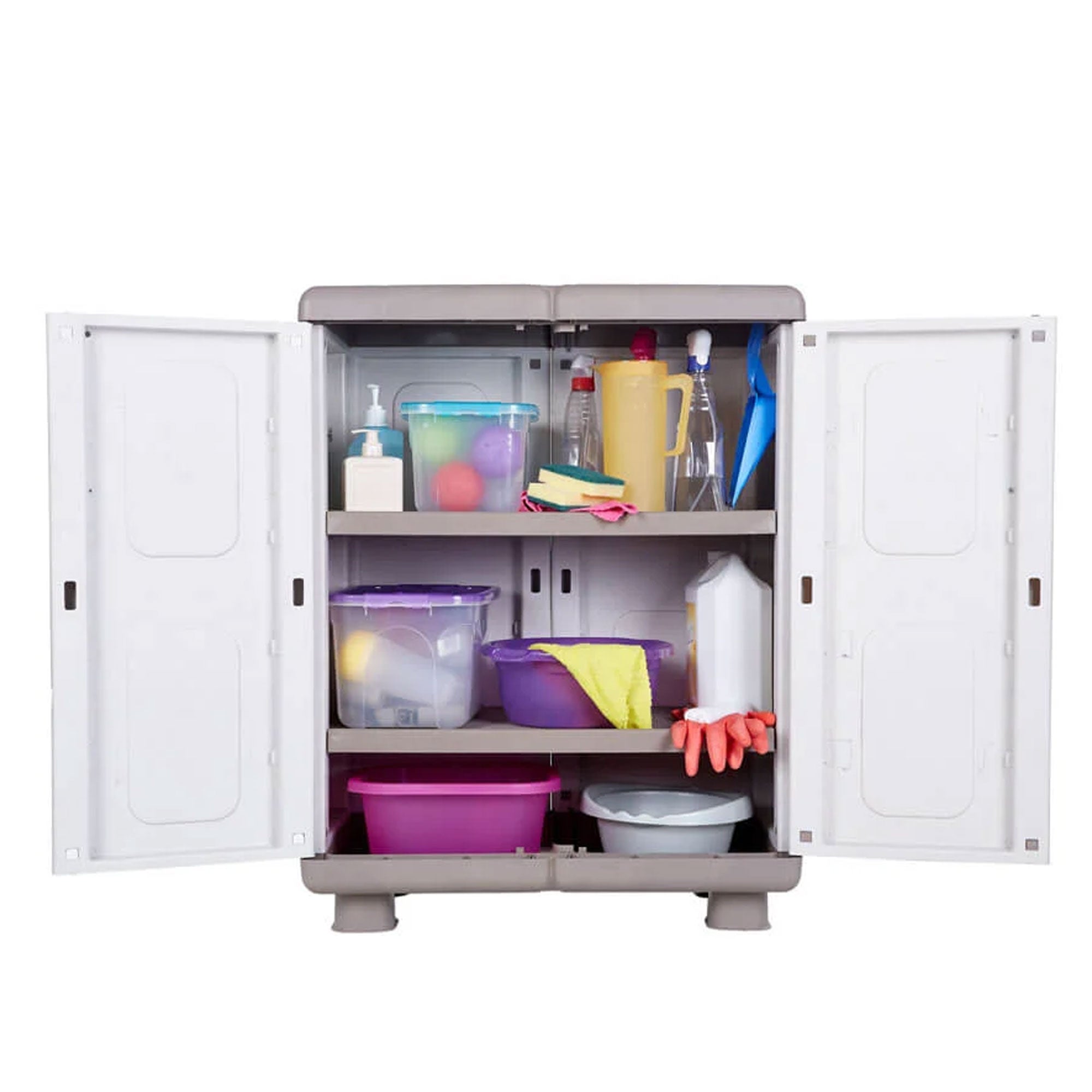 Homeplast Eve Cabinet 2 Door 2 Shelf Outdoor Plastic Storage Unit (Open Box)