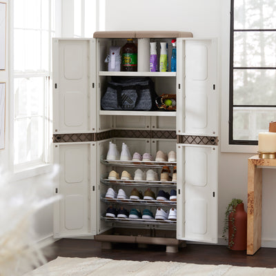 Homeplast Leto Indoor Outdoor Storage Cabinet & Shoe Rack (For Parts)