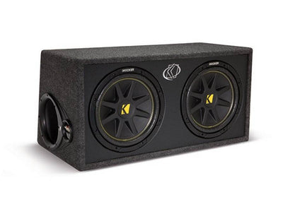 KICKER DUAL 12" 600W Loaded Car Audio Subwoofers Subs + Box Enclosure (Open Box)