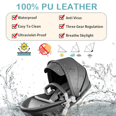 Hot Mom 360 Degree Rotating Baby Carriage Pushchair Pram Stroller, Dark Grey - VMInnovations