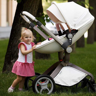 Hot Mom 360 Degree Rotating Baby Carriage High Landscape Pram Stroller, White - VMInnovations