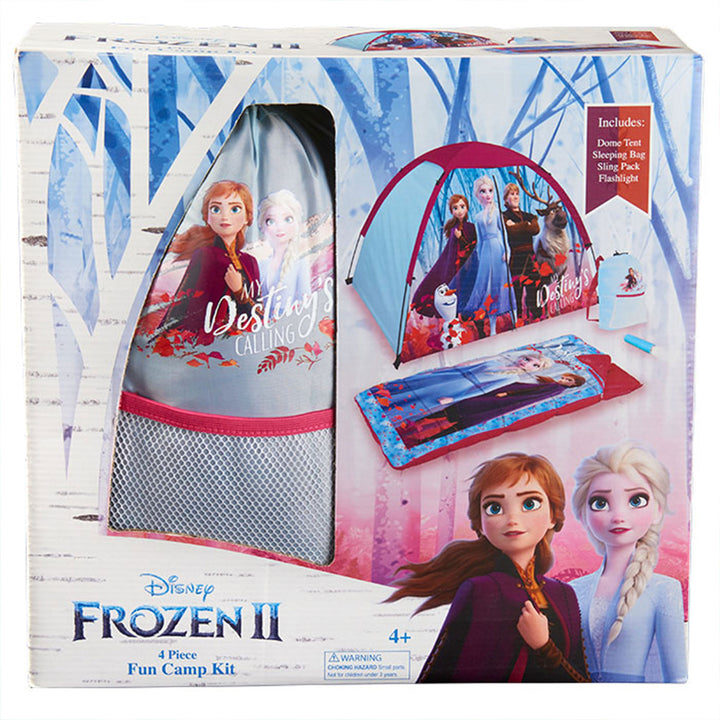 Exxel Outdoors Disney Frozen 2 Kids 4 Piece Camping Set with Tent & Sleeping Bag - VMInnovations