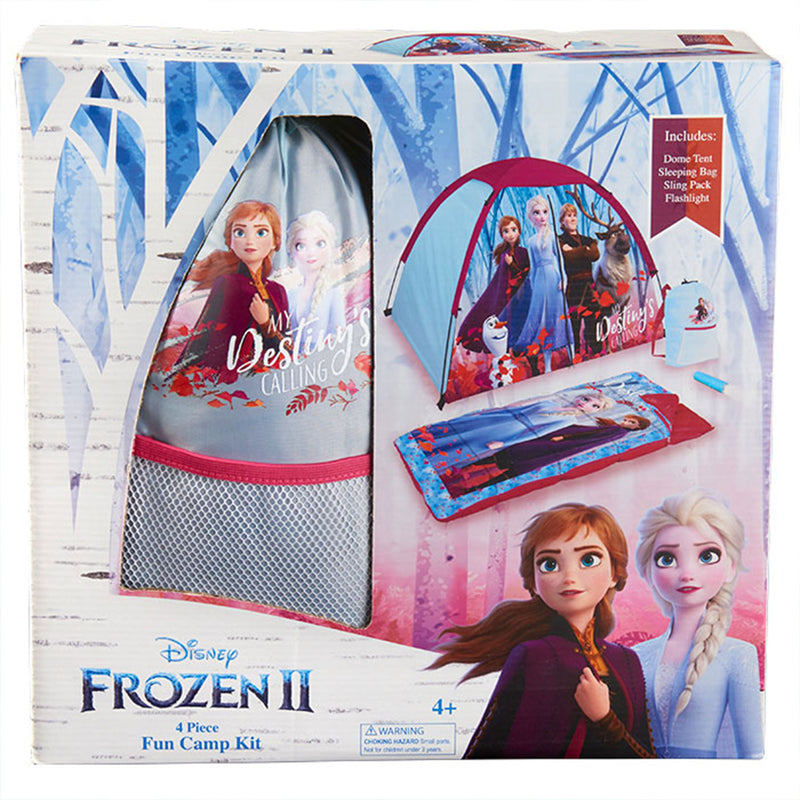 Exxel Disney Frozen 2 Kids 4 Piece Camping Set w/Tent & Sleeping Bag (Open Box)