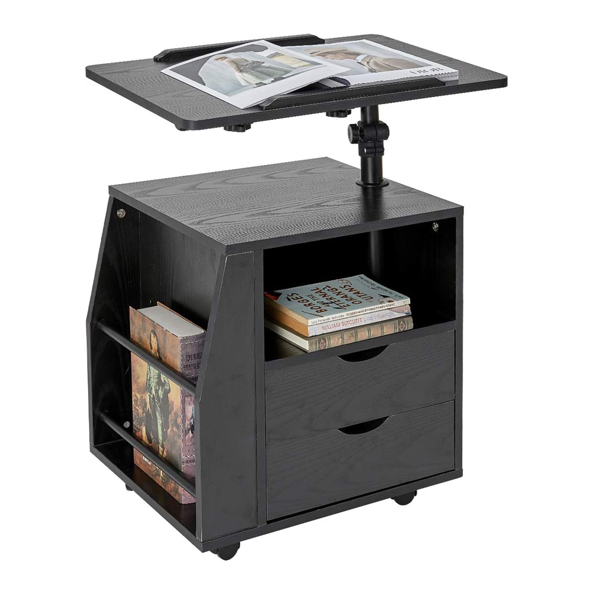 EROMMY Swivel Top Adjustable Height Bedside End Table w/Drawers (For Parts) - VMInnovations