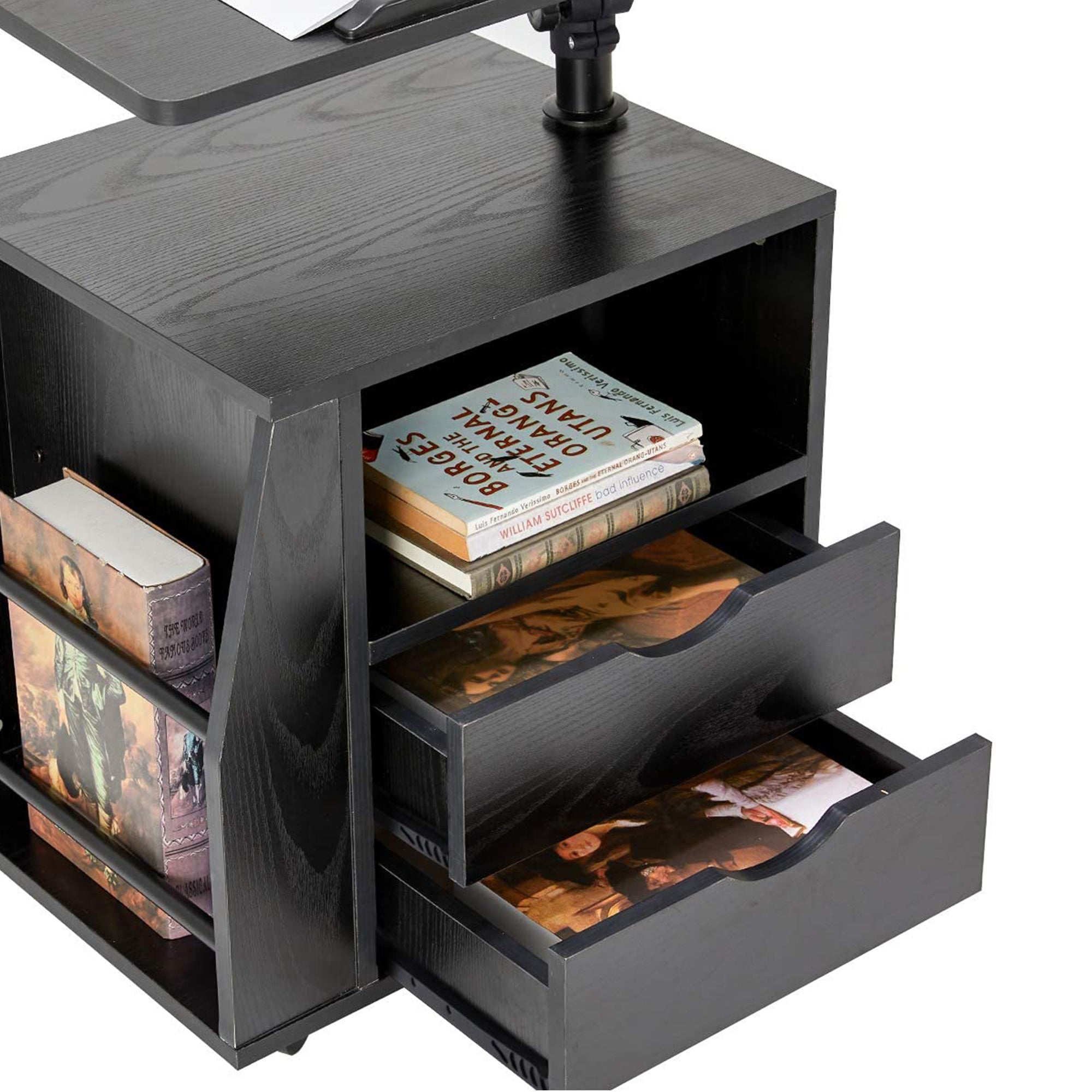 EROMMY Swivel Top Adjustable Height Bedside End Table w/Drawers (For Parts) - VMInnovations