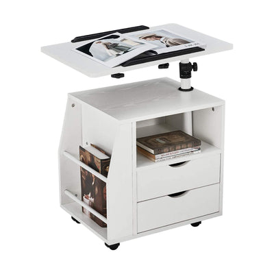 EROMMY Swivel Top Height Bedside End Table w/Storage Drawers (For Parts) - VMInnovations