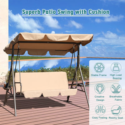 GOLDSUN 3 Person Hammock w/Utility Tray, Removable Cushion & Canopy (For Parts) - VMInnovations