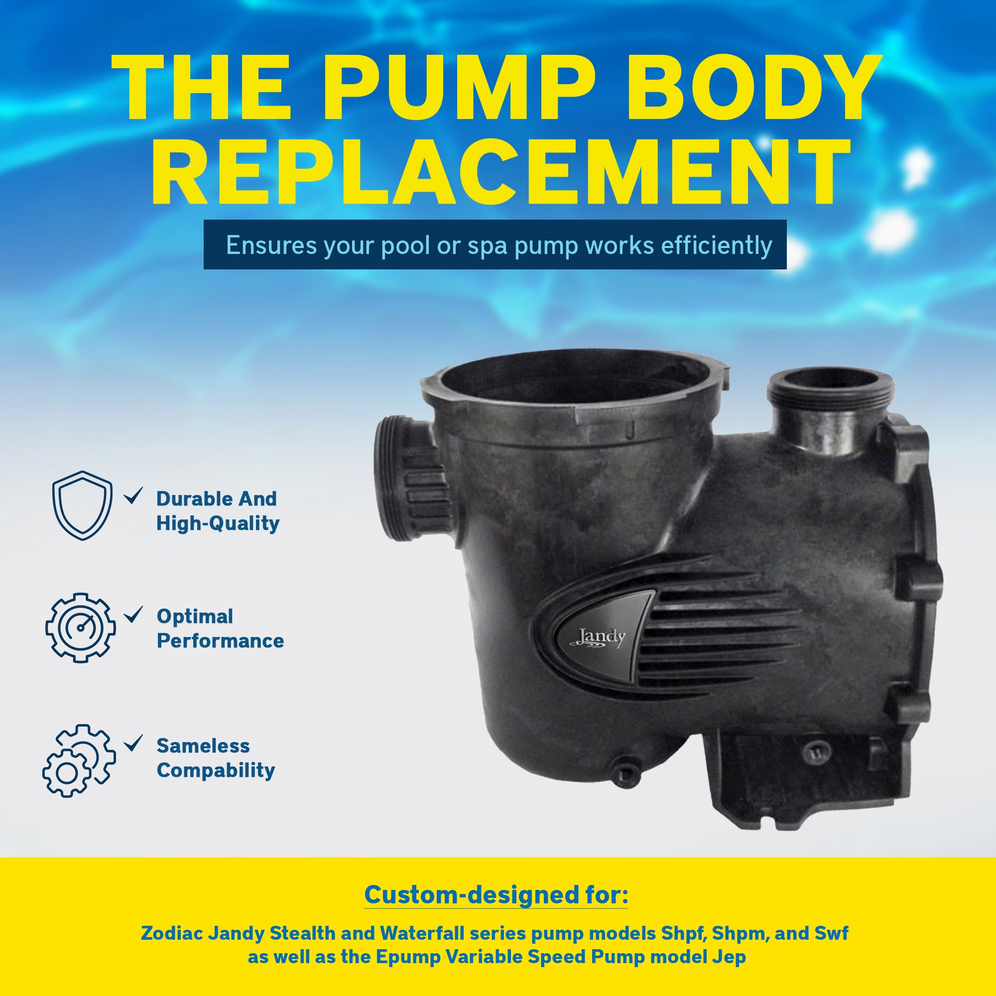 Zodiac Pump Body Replacement for Select Zodiac Jandy Pool and Spa Pumps (Used)