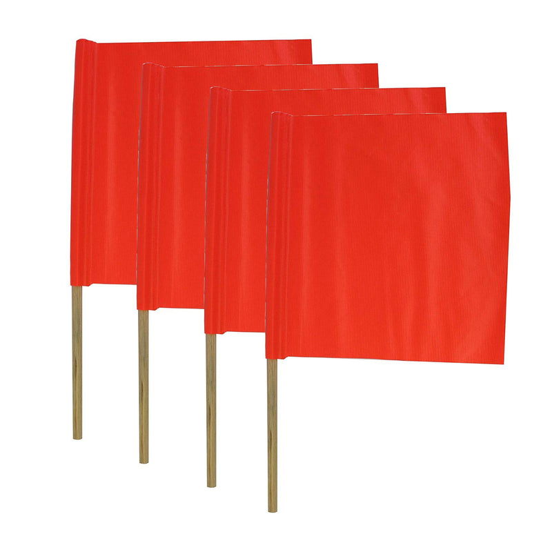 Eastern Metal Signs and Safety 18in Vinyl Safety Flag w/Dowel, Orange (24 Pack)