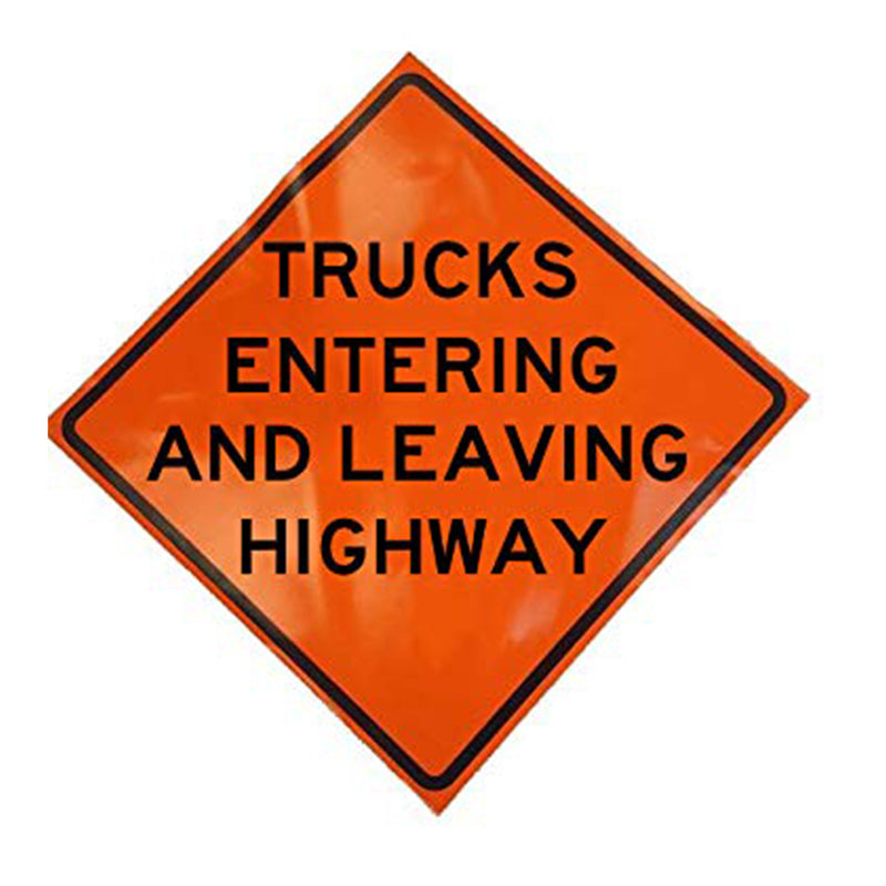 Eastern Metal Signs and Safety 36 Inch Trucks Entering And Leaving Highway Sign