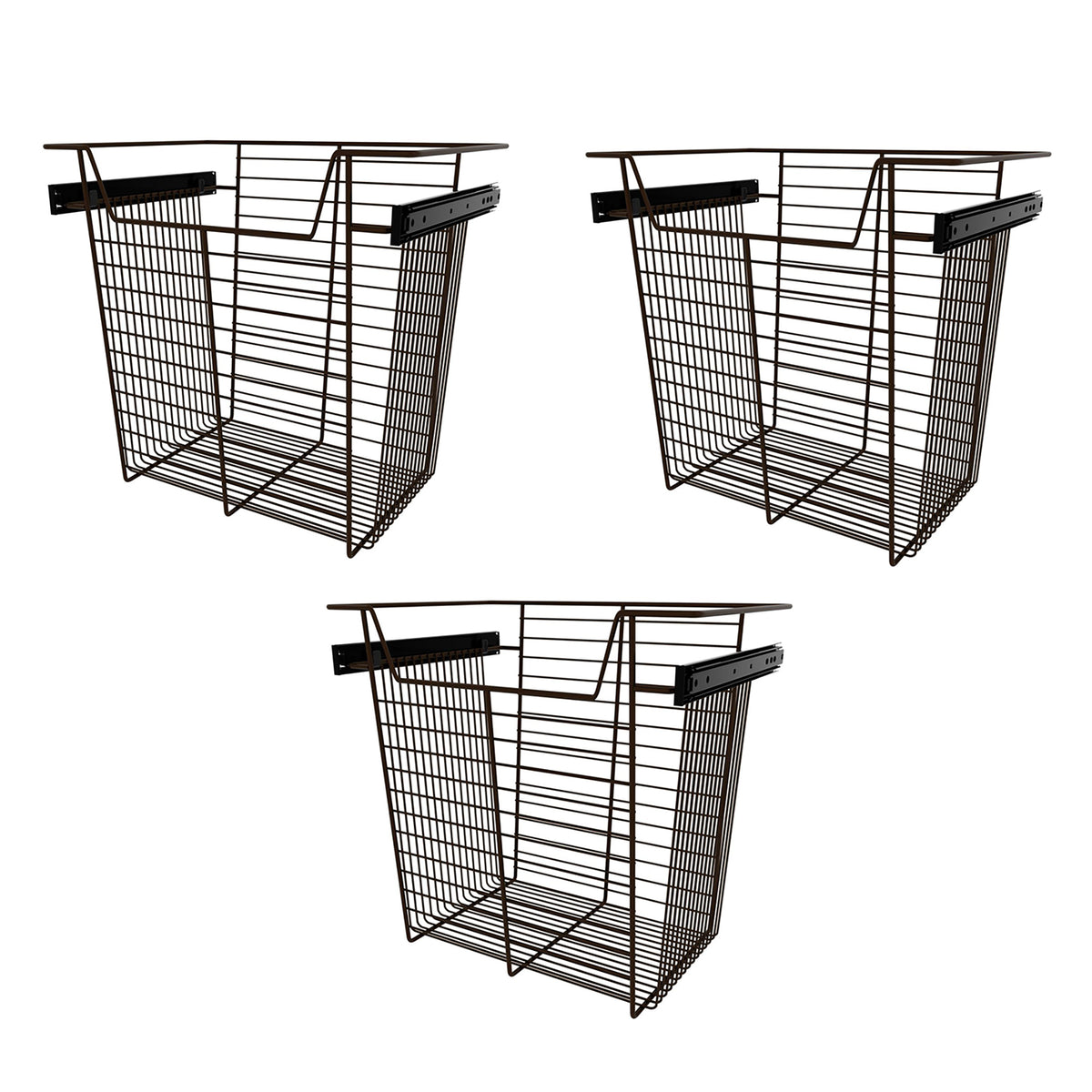 Rev-A-Shelf Sidelines CBSL-181417BZ-3 18" Bronze Pullout Closet Basket (3 Pack)