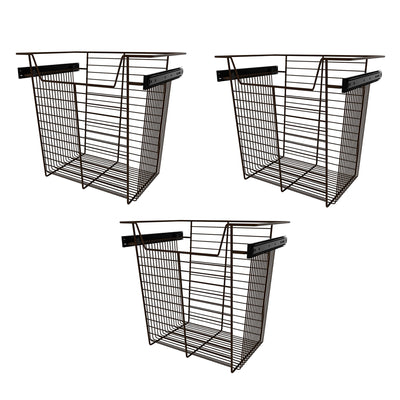 Rev-A-Shelf Sidelines CBSL-181417BZ-3 18" Bronze Pullout Closet Basket (3 Pack)