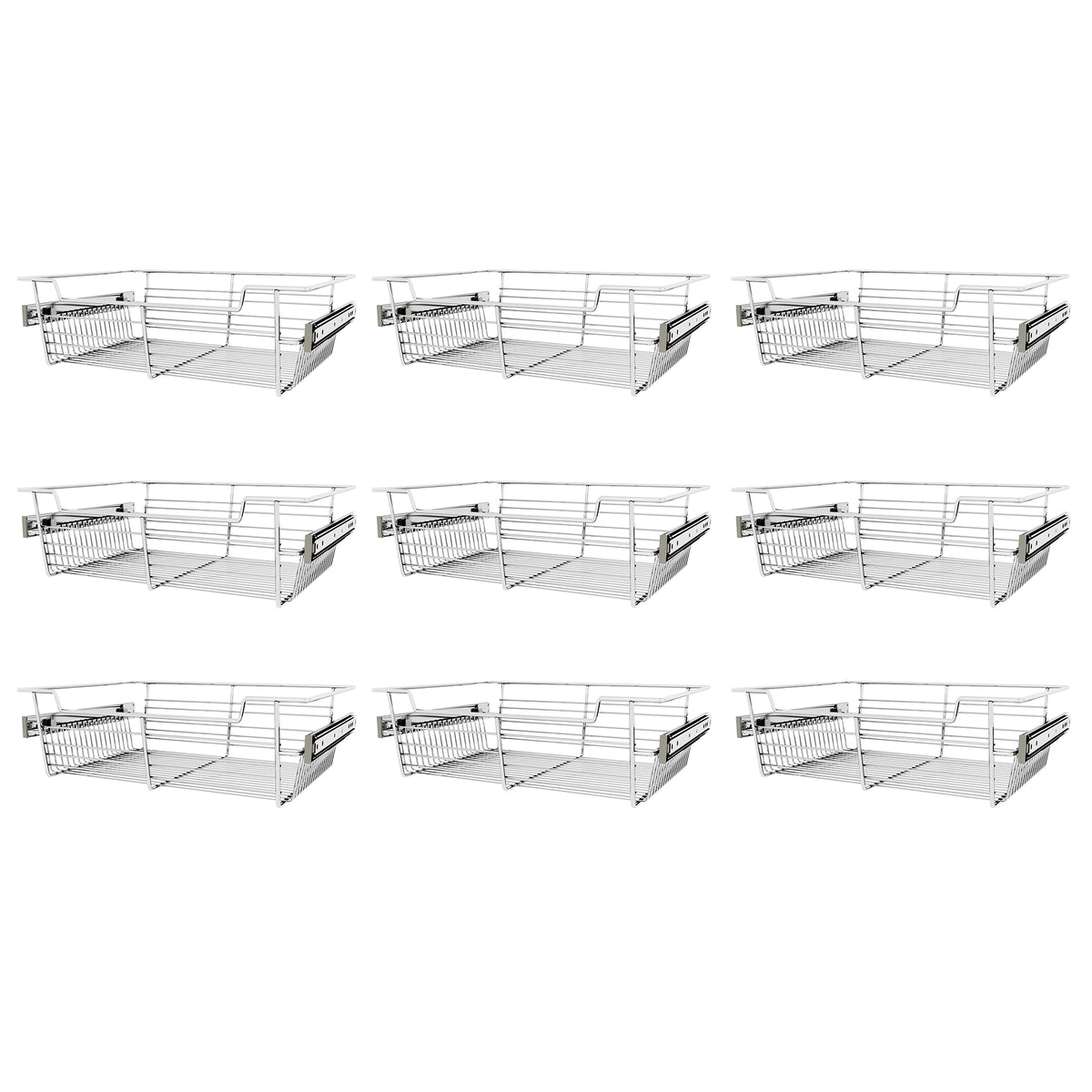 Rev-A-Shelf Sidelines CBSL-181405CR-3 18" Chrome Pullout Closet Basket (3 Pack)