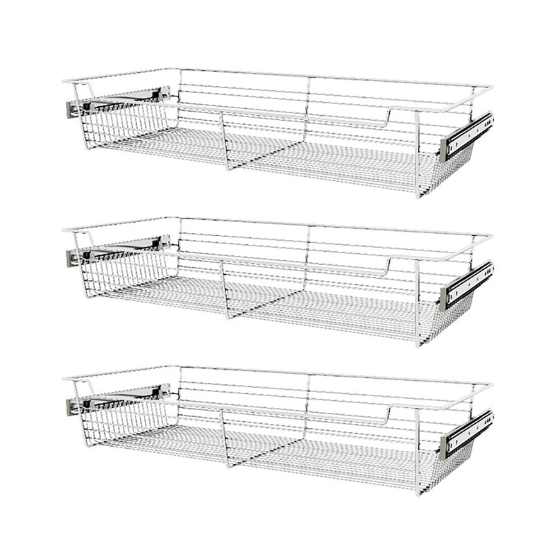 Rev-A-Shelf Sidelines CBSL-301405CR-3 30" Chrome Pullout Closet Basket (3 Pack)