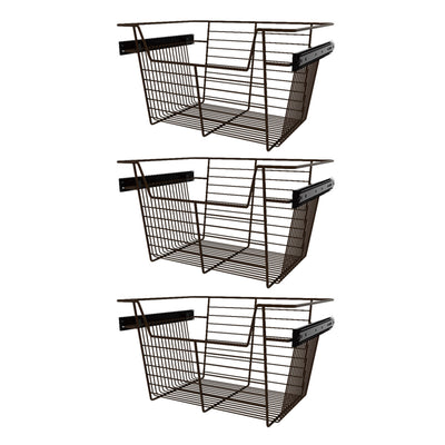 Rev-A-Shelf Sidelines CBSL-181410BZ-3 18" Bronze Pullout Closet Basket (3 Pack)