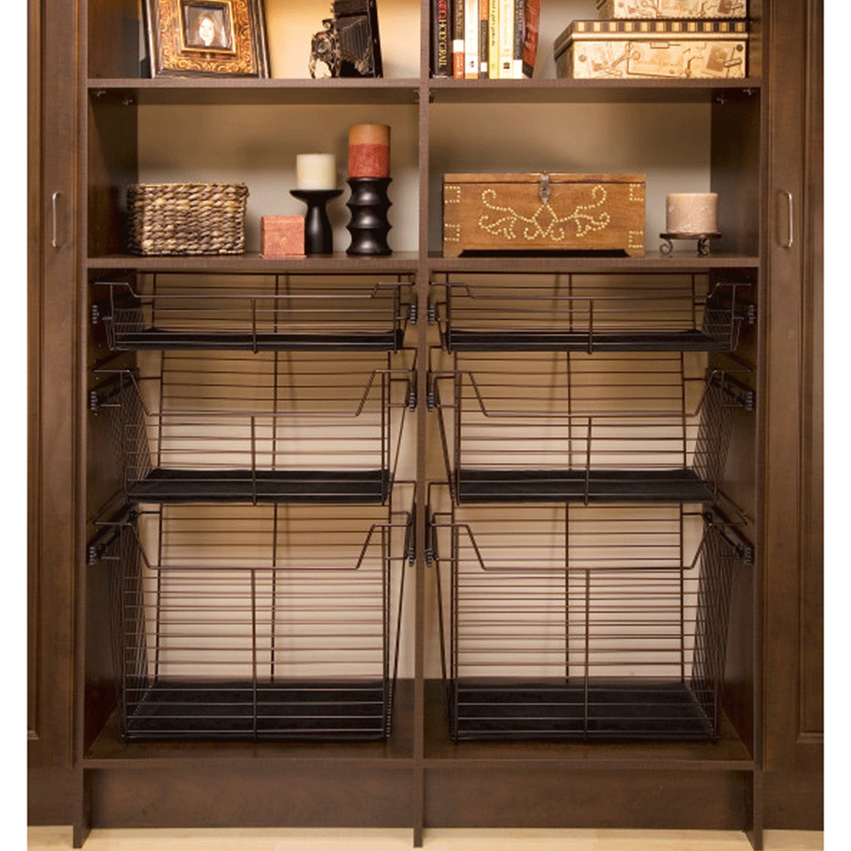 Rev-A-Shelf Sidelines CBSL-181410BZ-3 18" Bronze Pullout Closet Basket (3 Pack)