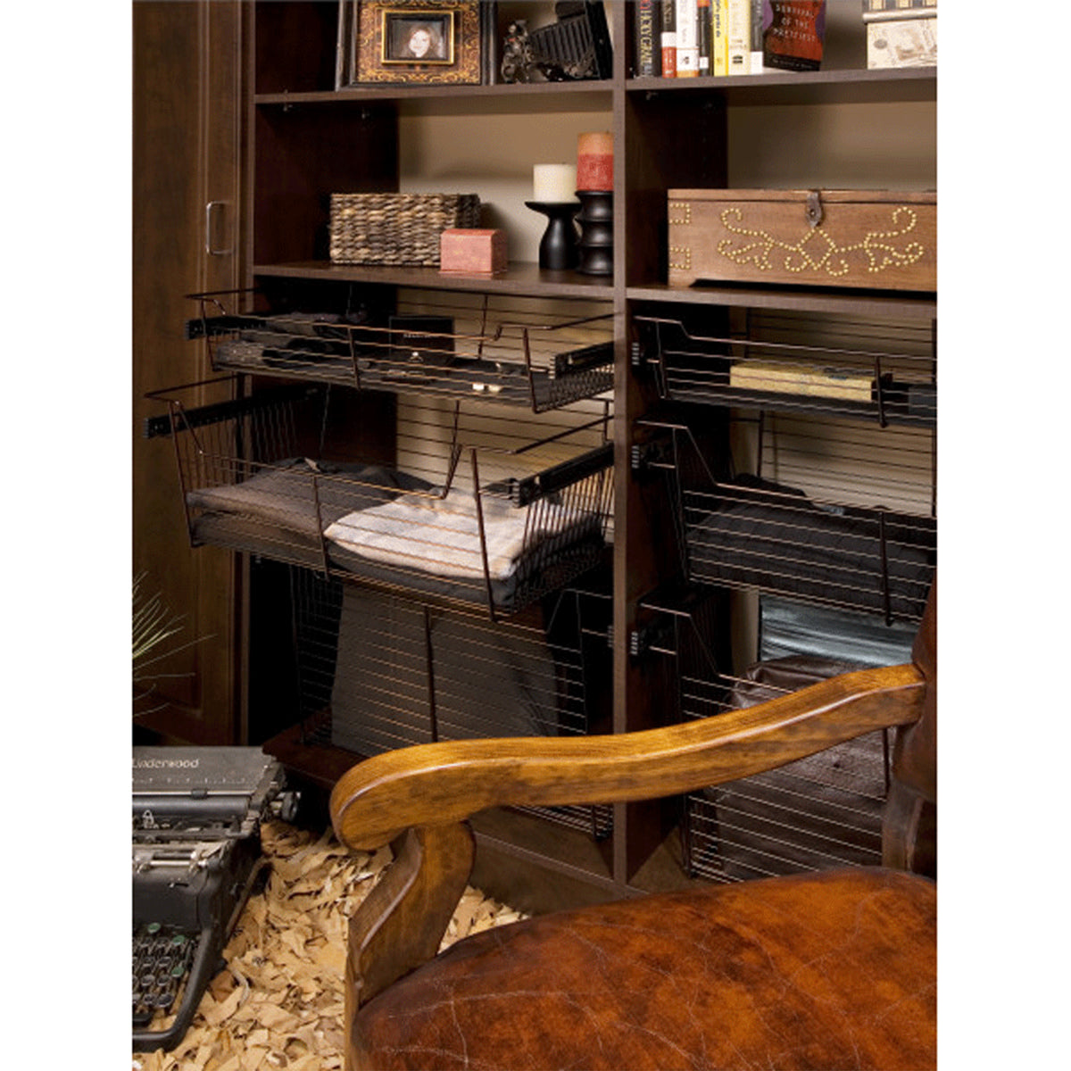 Rev-A-Shelf Sidelines CBSL-181410BZ-3 18" Bronze Pullout Closet Basket (3 Pack)