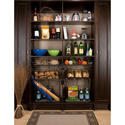 Rev-A-Shelf Sidelines CBSL-181410BZ-3 18" Bronze Pullout Closet Basket (3 Pack)