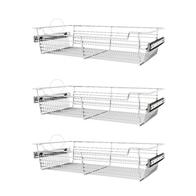 Rev-A-Shelf Sidelines CBSL-241405CR-3 24" Chrome Pullout Closet Basket (3 Pack)