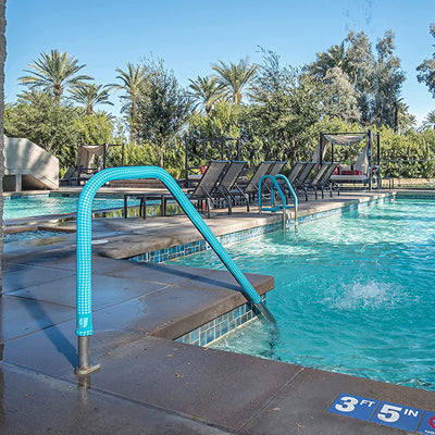 KoolGrips Comfort Cover 10 Foot Zippered Pool Ladder Grip Sleeve, Indian Teal