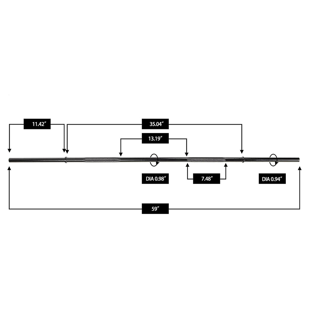 BalanceFrom Standard Weightlifting Solid Olympic Barbell, 1", 5' (Open Box) - VMInnovations
