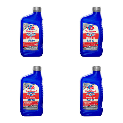 VP Racing Fuels Traditional Non Synthetic Racing Oil, Quart SAE 50 (4 Pack) - VMInnovations