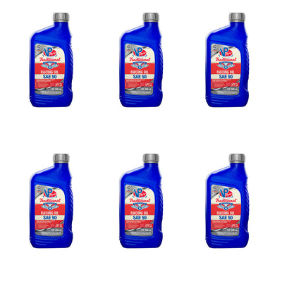 VP Racing Fuels Traditional Non Synthetic Racing Oil, Quart SAE 50 (6 Pack)