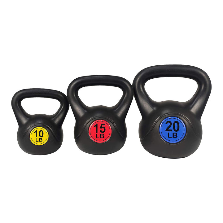 BalanceFrom Kettlebell Fitness Exercise Weights, Set of 3, 10, 15, and 20 Pounds