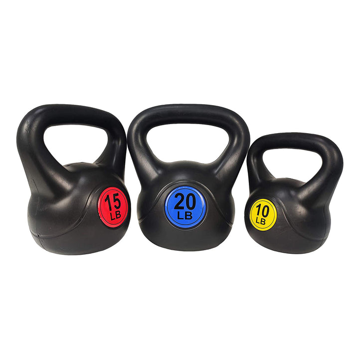 BalanceFrom Kettlebell Fitness Exercise Weights, Set of 3, 10, 15, and 20 Pounds