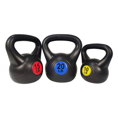 BalanceFrom Kettlebell Exercise Weights, Set of 3, 10, 15, & 20 Pounds(Open Box)