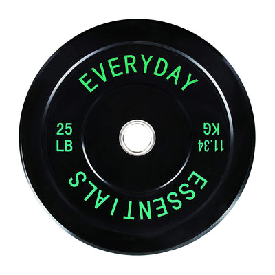 DO NOT USE BalanceFrom Everyday Essentials 25 Pound Color Coded Rubber Olympic Barbell Dumbbell Exercise Weight Bumper Plate with Steel Hub Ring, Set of 2, Black