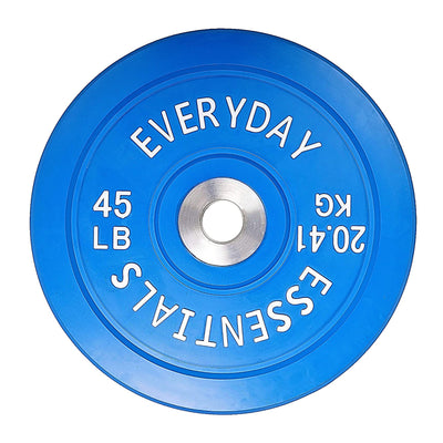 BalanceFrom Everyday Essentials 45lb Rubber Olympic Weight Bumper Plate, Blue