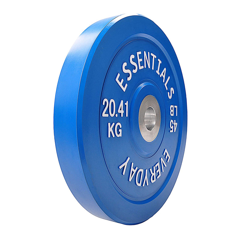 BalanceFrom Everyday Essentials 45lb Rubber Olympic Weight Bumper Plate, Blue