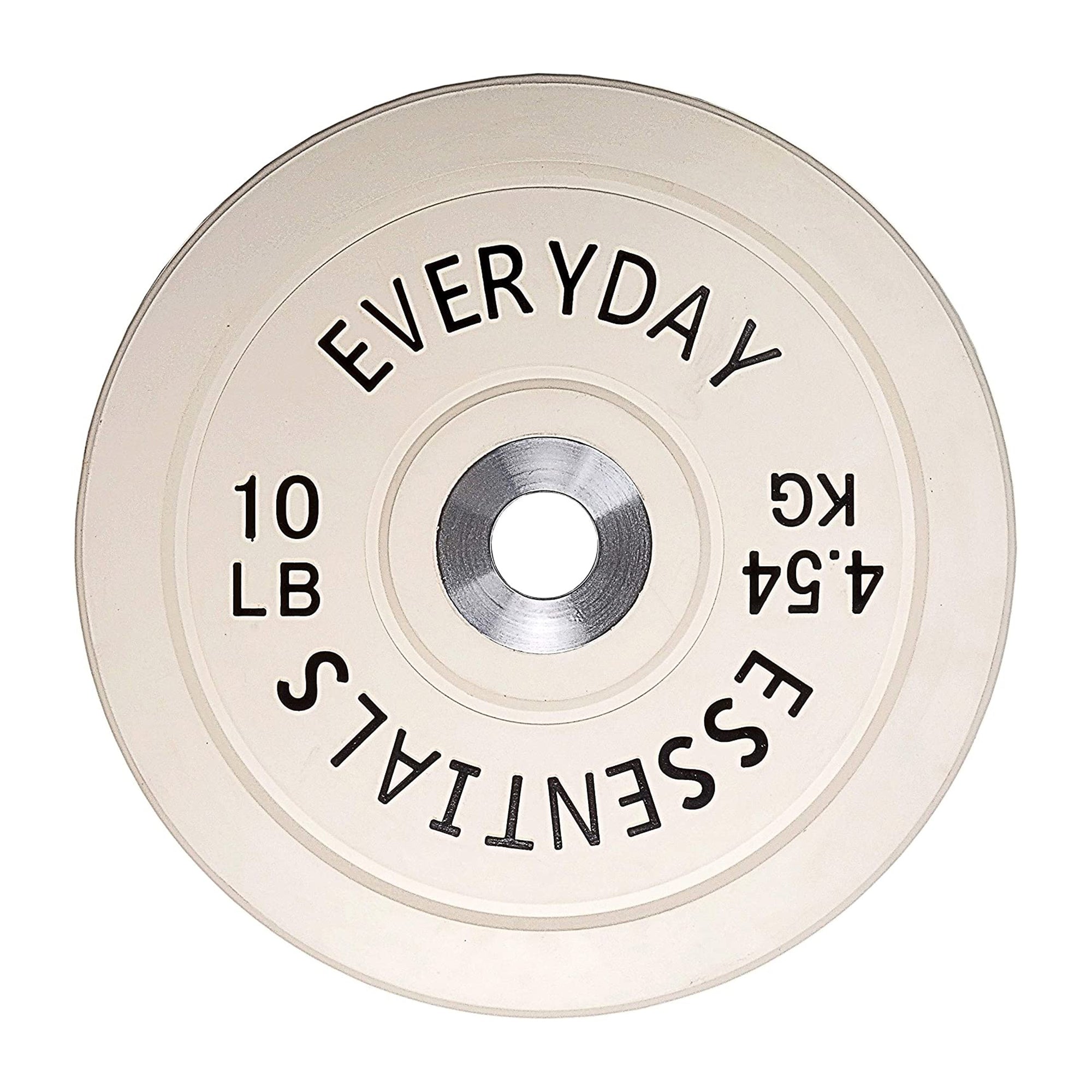 BalanceFrom Everyday Essentials 10lb Olympic Weight Bumper Plate,White(Open Box) - VMInnovations