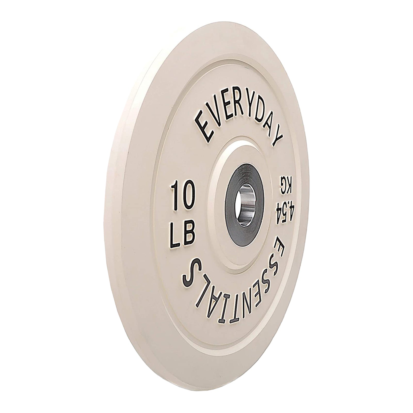 BalanceFrom Everyday Essentials 10lb Olympic Weight Bumper Plate,White(Open Box) - VMInnovations
