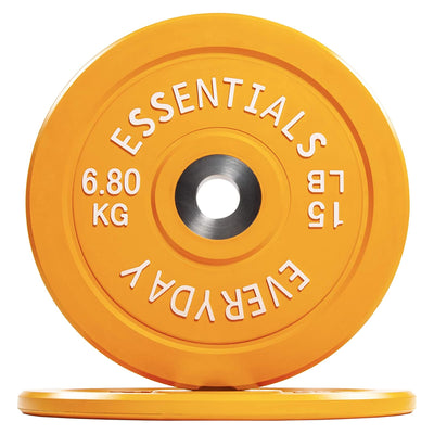 BalanceFrom Everyday Essentials 15 Pound Olympic Weight Plate, Set of 2, Yellow