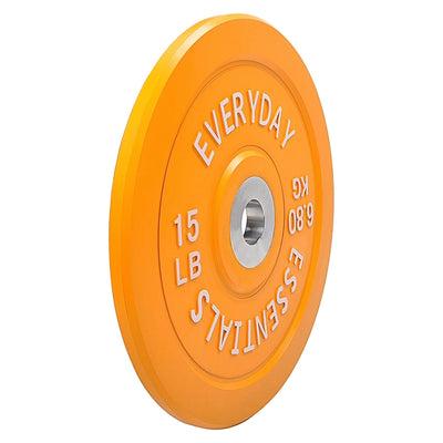 BalanceFrom Everyday Essentials 15 Pound Olympic Weight Plate, Set of 2, Yellow