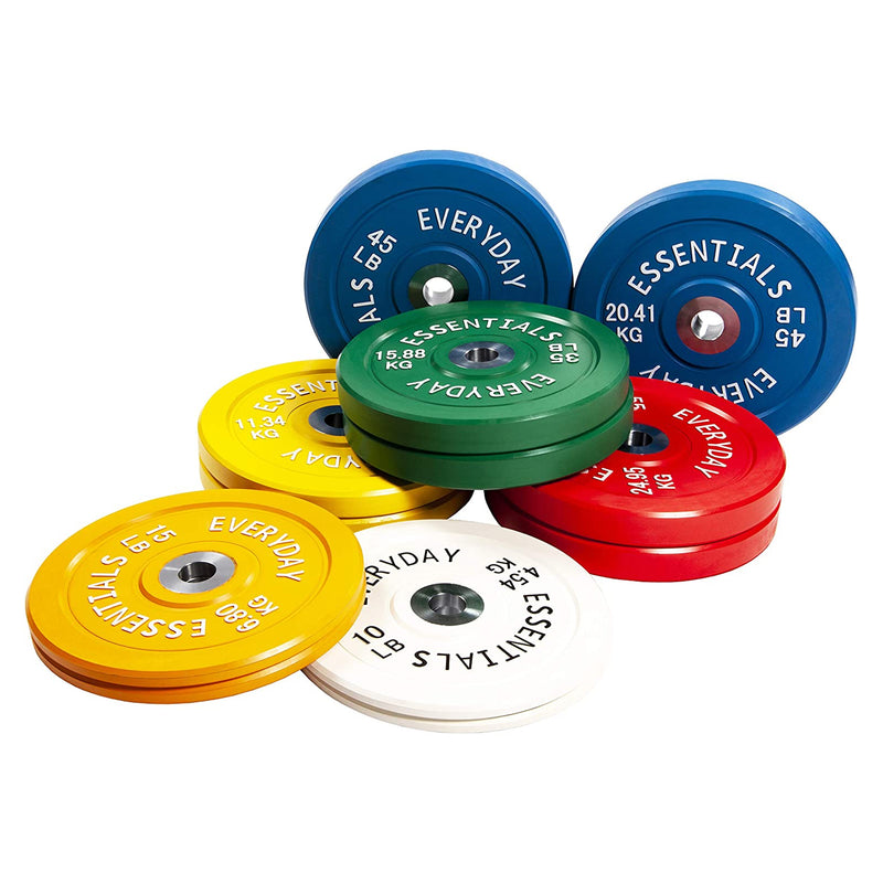 BalanceFrom Everyday Essentials 35 Pound Olympic Weight Plate, Set of 2, Green