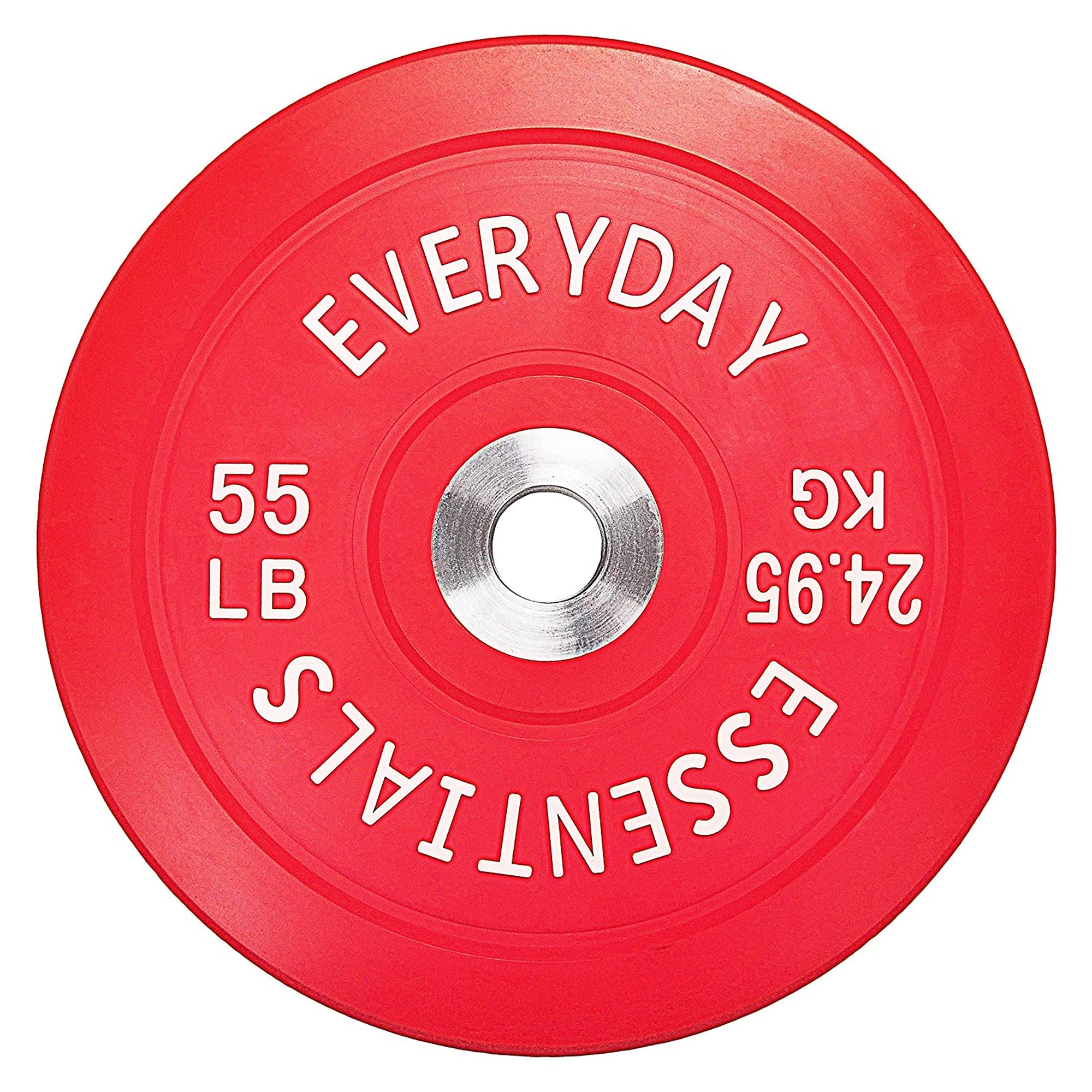 BalanceFrom Everyday Essentials 55lb Olympic Weight Plate, Set of 2, Red (Used)